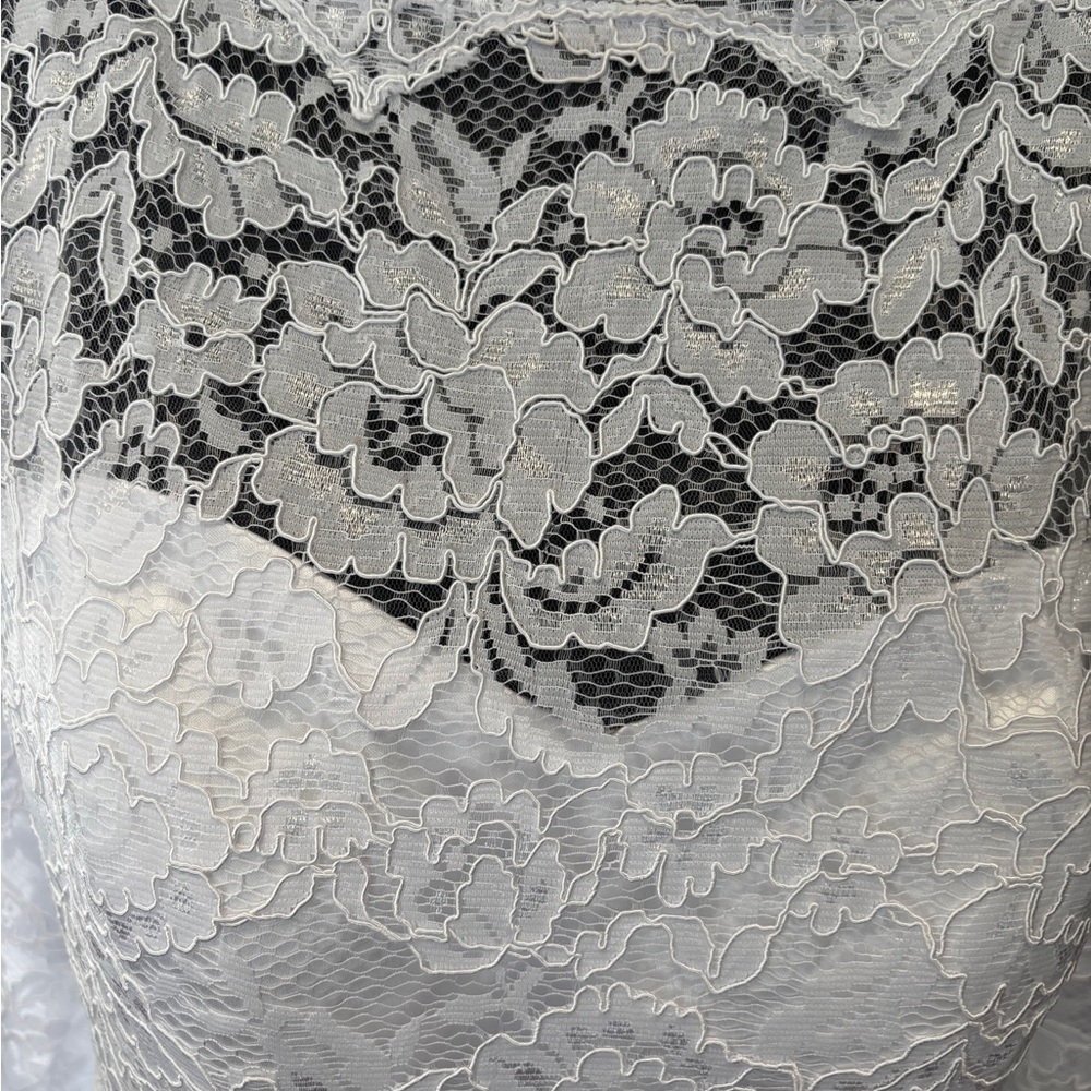 White Lace Fitted Mini Wedding Dress NWOT - Picture 4 of 5
